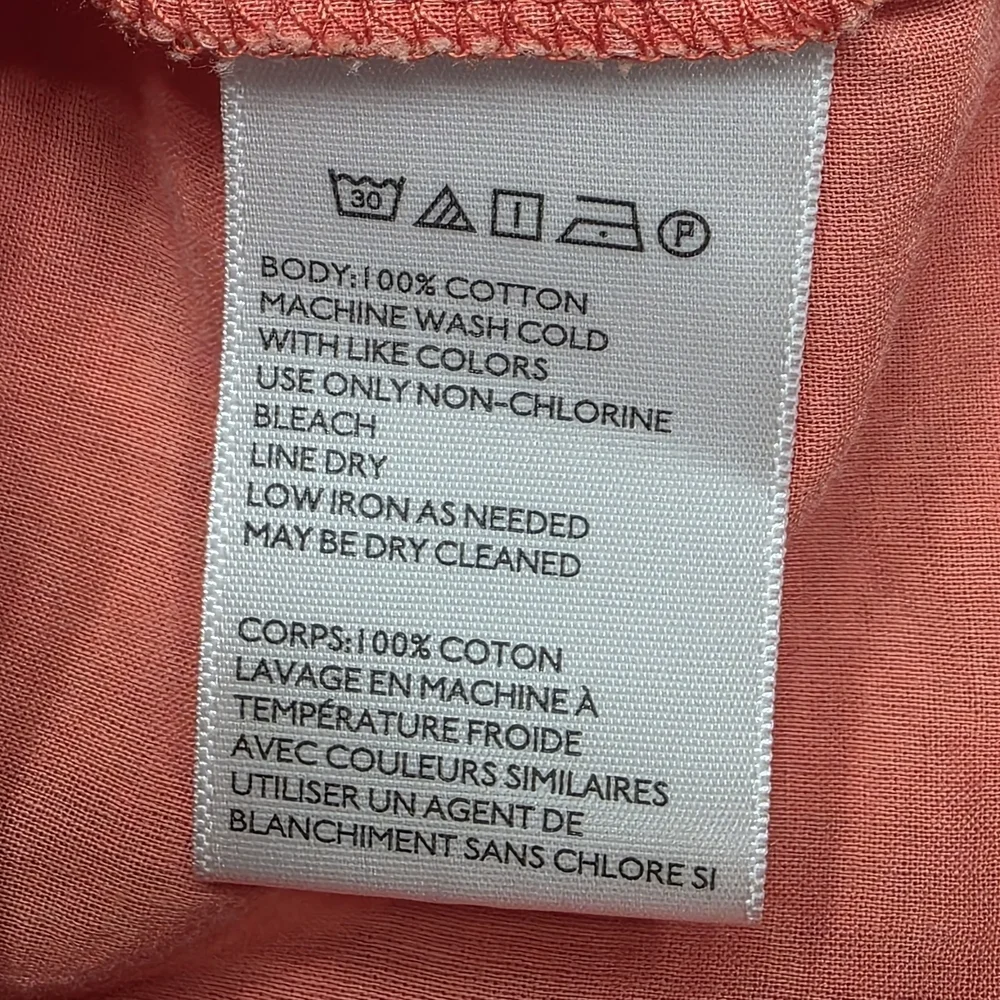 BDG Urban Outfitters Oversized Coral Popover Shirt Size Small